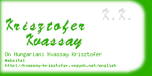krisztofer kvassay business card